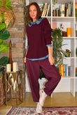 Bengaline Carrot Leg Trouser Aubergine